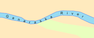 Ubicación de río poligonal