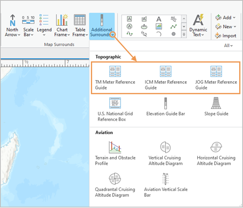 Meter reference guide elements in the Additional Surrounds drop-down options