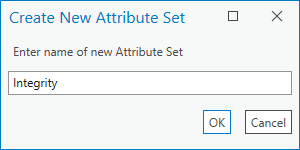 Cuadro de diálogo Crear nuevo conjunto de atributos con el nombre proporcionado por el usuario