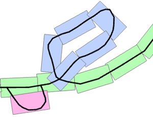 Se generan rectángulos de salida a lo largo de las entidades de línea de entrada.