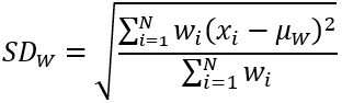 Ecuación de la desviación estándar ponderada