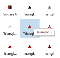 Símbolo de Triángulo 3 seleccionado en la galería de símbolos