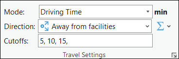 Sección Configuración de viaje