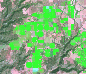 Combinación de bandas de Landsat 7,4,3