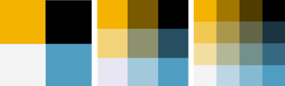 Esquemas de colores bivariantes de diversos tamaños de cuadrícula