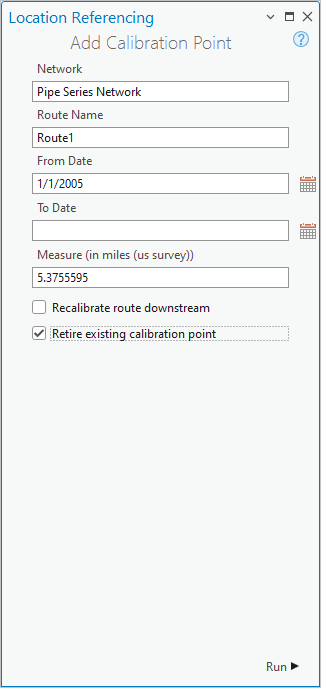 Panel Agregar punto de calibración