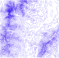 El mapa de curvas de nivel de salida