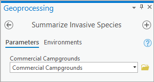 Herramienta de geoprocesamiento Resumir especies invasoras