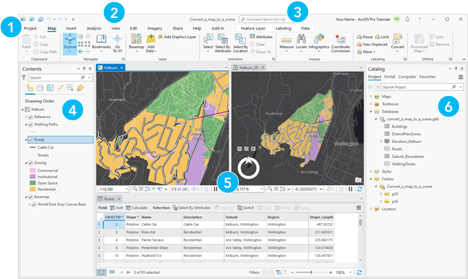 Interfaz de usuario de ArcGIS Pro