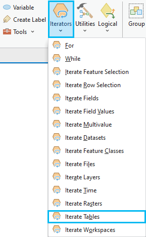 Agregar la herramienta Iterar tablas