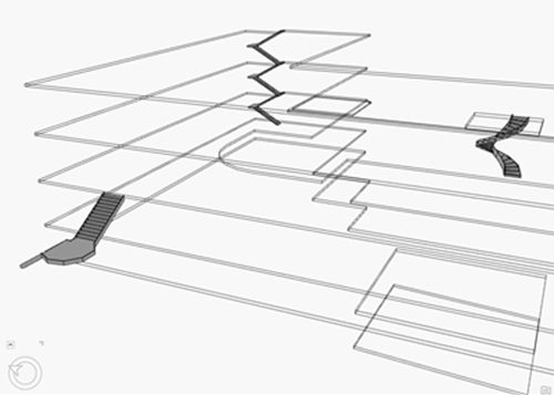 Escaleras y suelos como bastidor