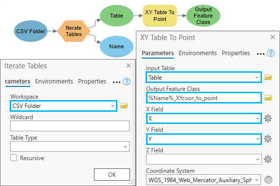 Usar Iterar tablas con entradas csv