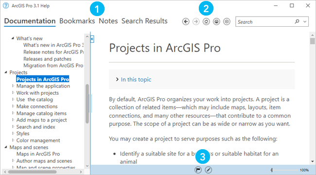 Visor de ayuda de ArcGIS Pro