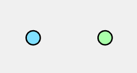 Ejemplo visual de dos símbolos de diccionario con todas las configuraciones desactivadas, a excepción de Relleno