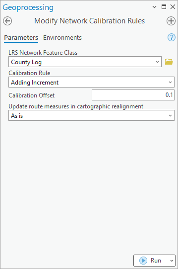 La herramienta Modificar las reglas de calibración de red con la regla de calibración Agregar incremento