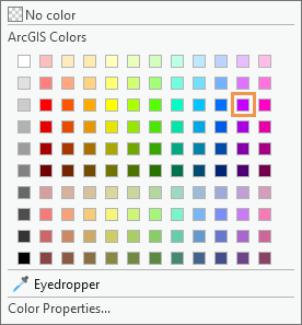 Paleta de colores con Amatista indicado (fila 3, columna 11)