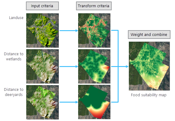 Submodelo para crear el mapa de adecuación de alimentación Submodelo para crear el mapa de adecuación de alimentación