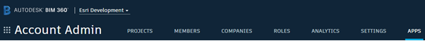 Interfaz de usuario de opción de configuración Administrador de cuentas de Autodesk BIM 360 Interfaz de usuario de opción de configuración Administrador de cuentas de Autodesk BIM 360
