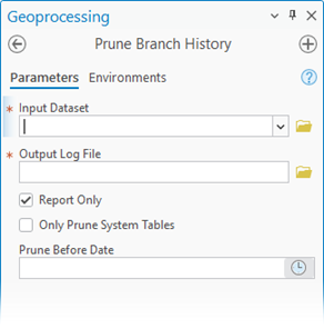 Herramienta de geoprocesamiento Eliminar historial de versionado en rama Herramienta de geoprocesamiento Eliminar historial de versionado en rama
