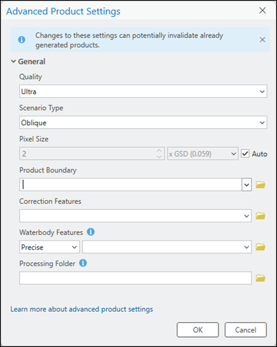Cuadro de diálogo Configuración avanzada de productos Cuadro de diálogo Configuración avanzada de productos