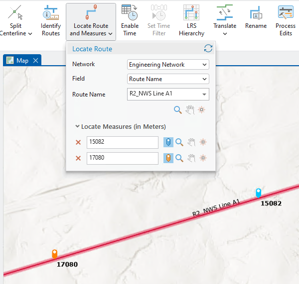Opciones Localizar ruta después de establecer los marcadores de medición Opciones Localizar ruta después de establecer los marcadores de medición