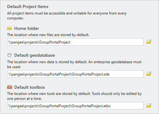 Elementos del proyecto predeterminados de la pestaña Configuración del cuadro de diálogo Nuevo proyecto de portal Elementos del proyecto predeterminados de la pestaña Configuración del cuadro de diálogo Nuevo proyecto de portal