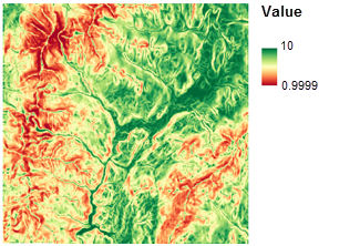 Ráster de pendiente clasificada Ráster de pendiente clasificada