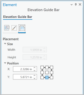 Element pane with the Placement tab active and size and position sections expanded