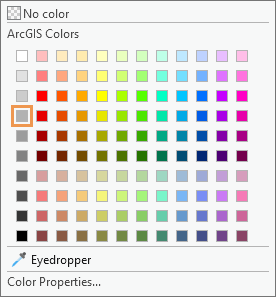 Paleta de colores con Gris 30% indicado (fila 4, columna 1).