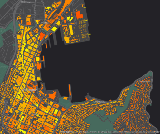 Mapa con el zoom y el desplazamiento panorámico aplicados en el marco de mapa activado