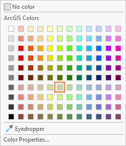 Paleta de colores que muestra el cuadrado de colores Polvo manzana