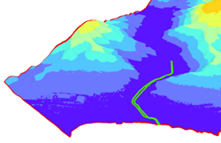 Dataset LAS con líneas de corte aplicadas