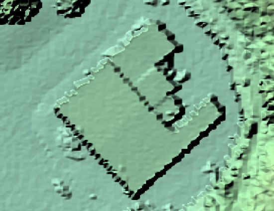 Shaded relief view