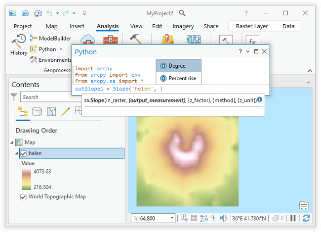 Álgebra de mapas en ejemplo de Python