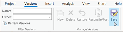 Haga clic en Guardar en la pestaña Versiones.