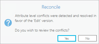 Preguntar si se deben revisar los conflictos después de conciliar las versiones