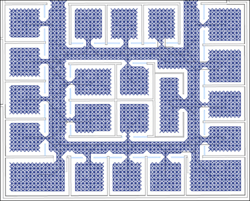 Las rutas preliminares incluyen una malla 2,5D sin simplificar conectada mediante puertas especificadas.