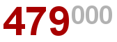 Ejemplo de etiqueta con tres dígitos en rojo y los últimos tres dígitos configurados en un tamaño de fuente más pequeño y alineados con la parte superior de los otros valores.