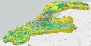 Modelo subterráneo de los Países Bajos visto como volumen
