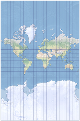 Un ejemplo de la proyección de Mercator