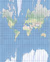 Un ejemplo de la proyección de mapa cilíndrica en perspectiva