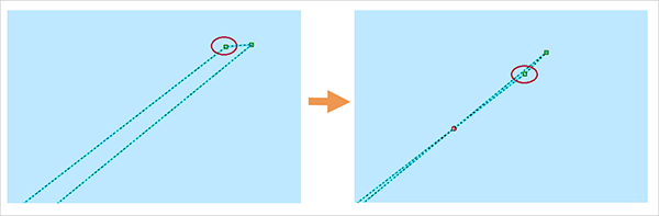 Example of a vertex relocated