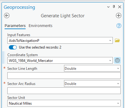 Generate light sectors—ArcGIS Pro | Documentación