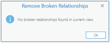 No broken relationships found message