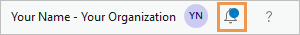 Botón Notificaciones con un punto azul que indica una nueva notificación