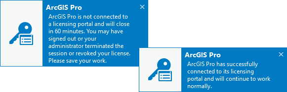 Notificaciones del sistema sobre el estado de las licencias