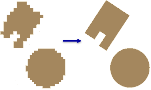 Ilustración de la herramienta Regularizar huella de edificio