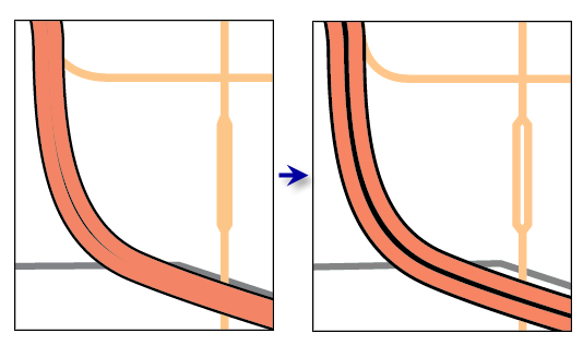 Ilustración de la herramienta Resolver conflictos de carretera