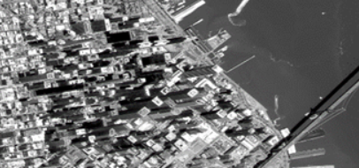 Image satellite dans l’espace de coordonnées cartographiques