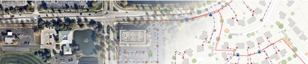 Visualisation d’un réseau de distribution dans un quartier